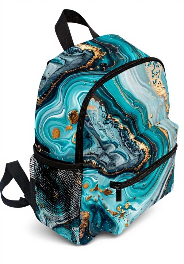 Sac à dos enfant Wzzzsun granit marbre turquoise école