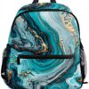 Sac à dos enfant Wzzzsun granit marbre turquoise école