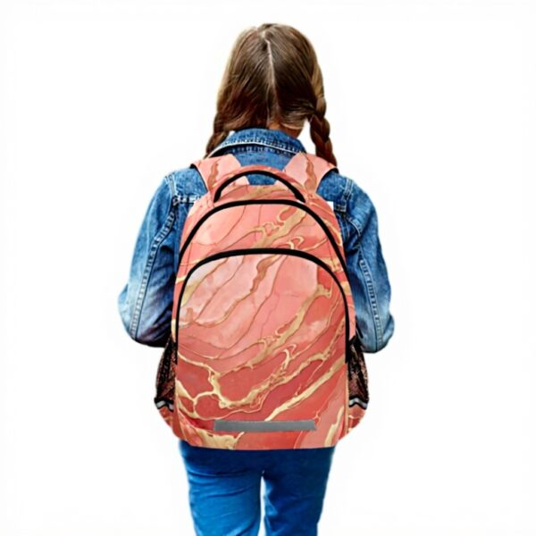 Sac à dos enfant granit marbre rose Wzzzsun réfléchissant