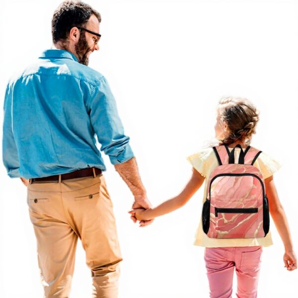 Sac à dos enfant Wzzzsun impression granit marbre rose école