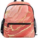 Sac à dos enfant Wzzzsun impression granit marbre rose école