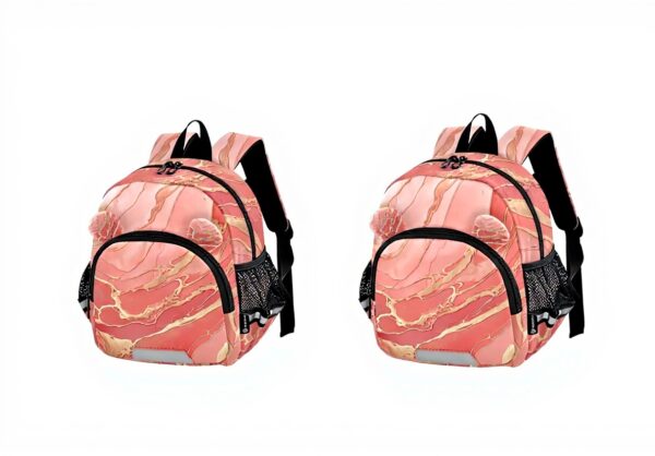 Sac à dos enfant granit marbre rose Wzzzsun école maternelle