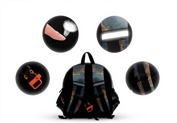 Sac à dos enfant Wzzzsun marbre granit cuivre maternelle