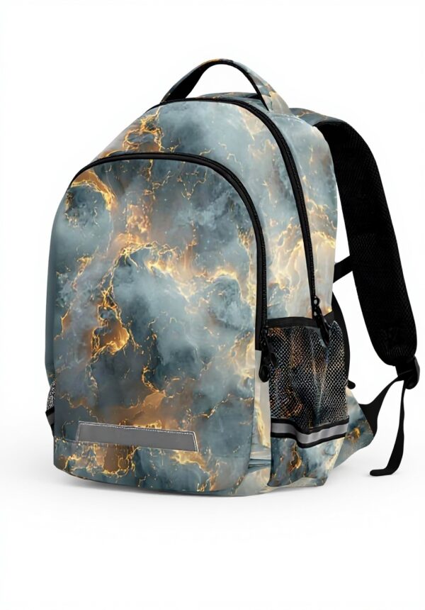 Wzzzsun Sac à Dos Enfant Marbre Granit Cuivre Réfléchissant