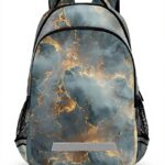 Wzzzsun Sac à Dos Enfant Marbre Granit Cuivre Réfléchissant