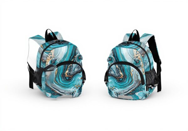 Sac à dos enfant Wzzzsun marbre turquoise granit école
