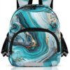 Sac à dos enfant Wzzzsun marbre turquoise granit école