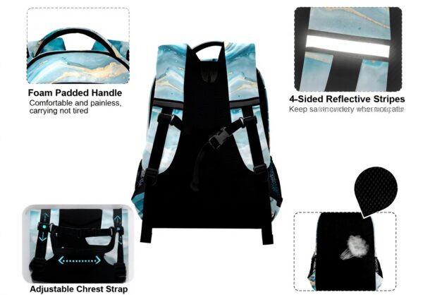 Sac à dos enfant Wzzzsun marbre turquoise granit