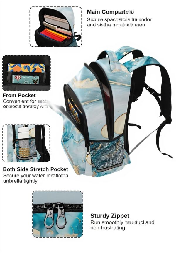 Sac à dos enfant Wzzzsun marbre turquoise granit