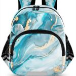 Sac à dos enfant Wzzzsun marbre turquoise granit maternelle