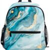 Sac à dos enfant Wzzzsun marbre turquoise granit maternelle