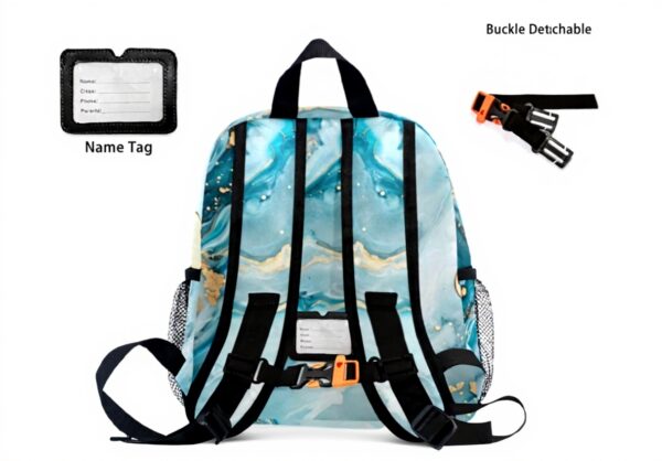 Sac à dos enfant Wzzzsun marbre turquoise granit maternelle