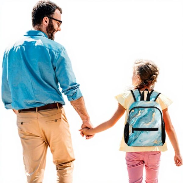 Sac à dos enfant Wzzzsun marbre turquoise granit maternelle