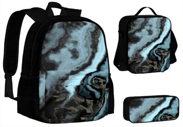 Ensemble sac à dos scolaire YsoLda 3 pièces granit sarcelle