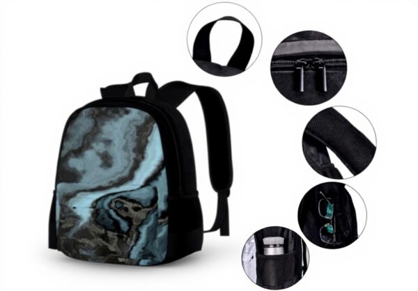 Ensemble sac à dos scolaire YsoLda 3 pièces granit sarcelle