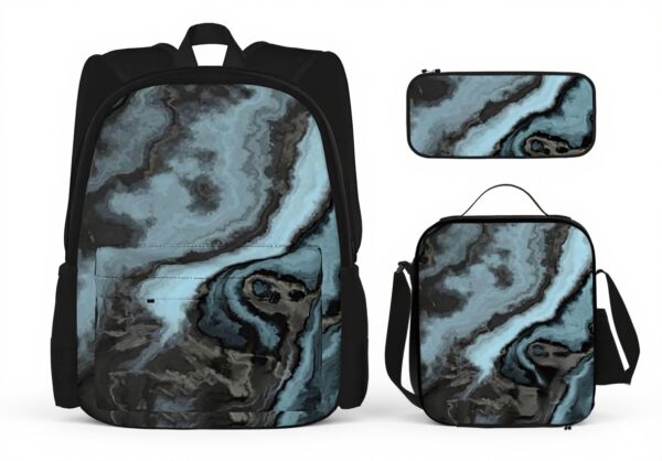 Ensemble sac à dos scolaire YsoLda 3 pièces granit sarcelle